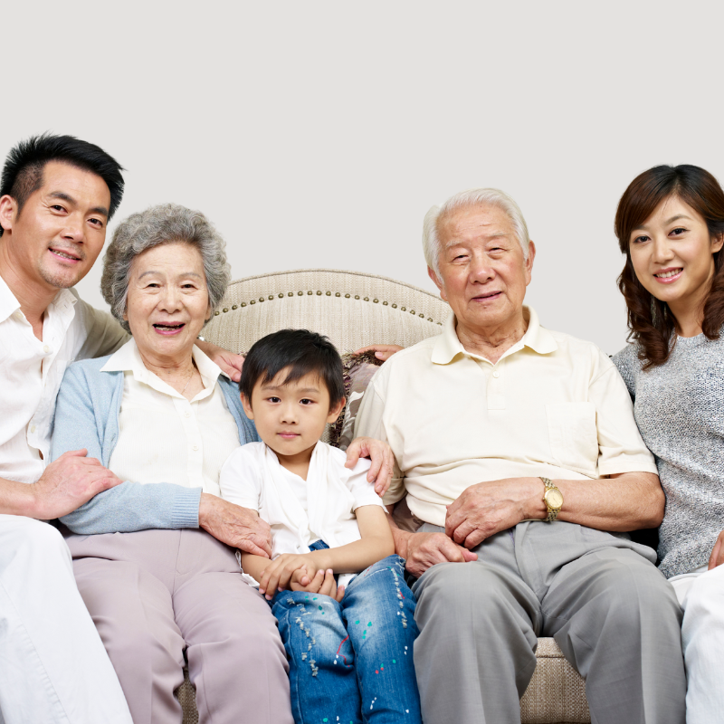 家族 祖父母・親子 (800 x 800 px)